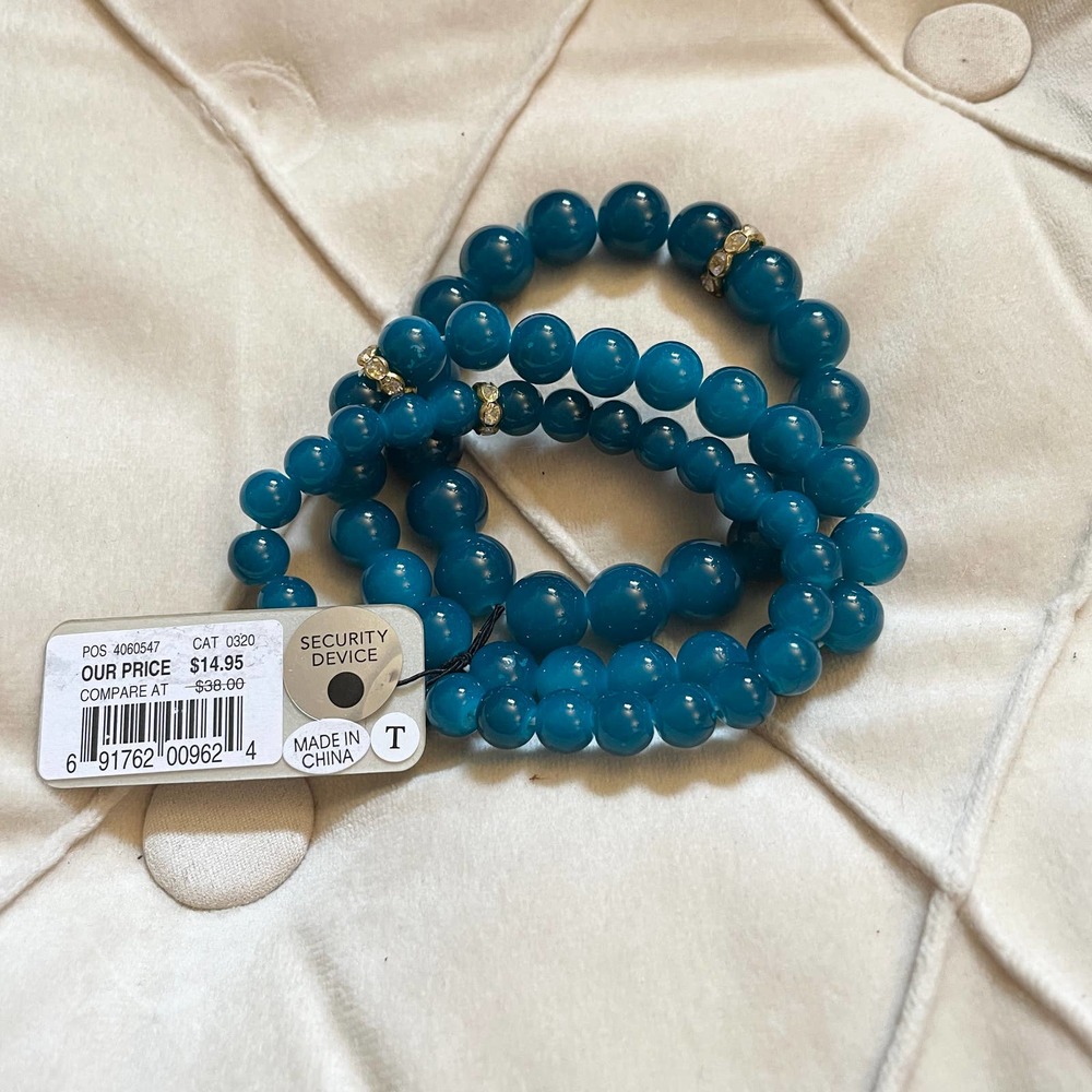 NWT Greenish Blue Chain Bracelet - Picture 2 of 4